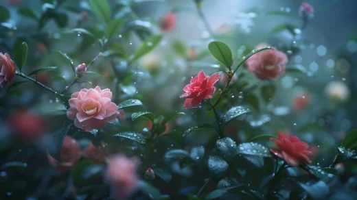 Camélia à fleurs