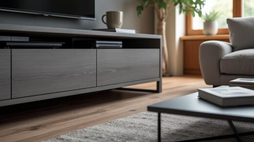 découvrez le meuble tv kikoa de 130 cm en gris cendré, alliant élégance et fonctionnalité. ce mobilier moderne apporte une touche tendance à votre intérieur tout en offrant de nombreux avantages, tels que son design compact et son espace de rangement optimisé. ne manquez pas l'opportunité d'embellir votre salon avec ce meuble incontournable !