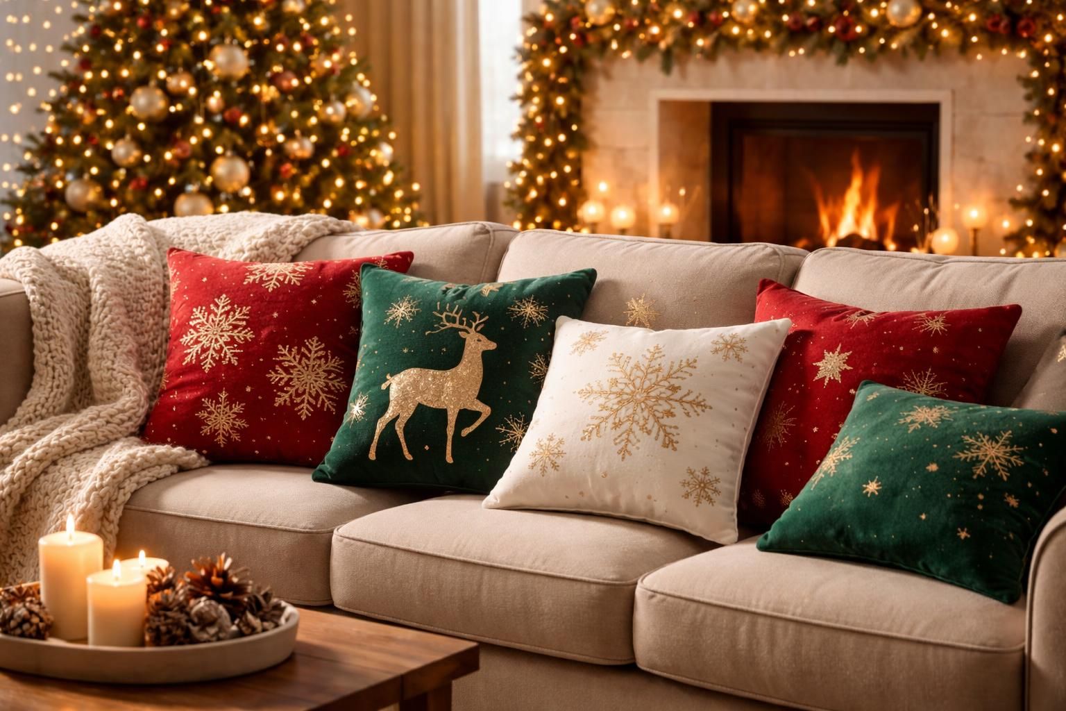 découvrez nos housses de coussins de noël pour ajouter une ambiance festive et chaleureuse à votre canapé. idéales pour décorer votre intérieur pendant les fêtes.