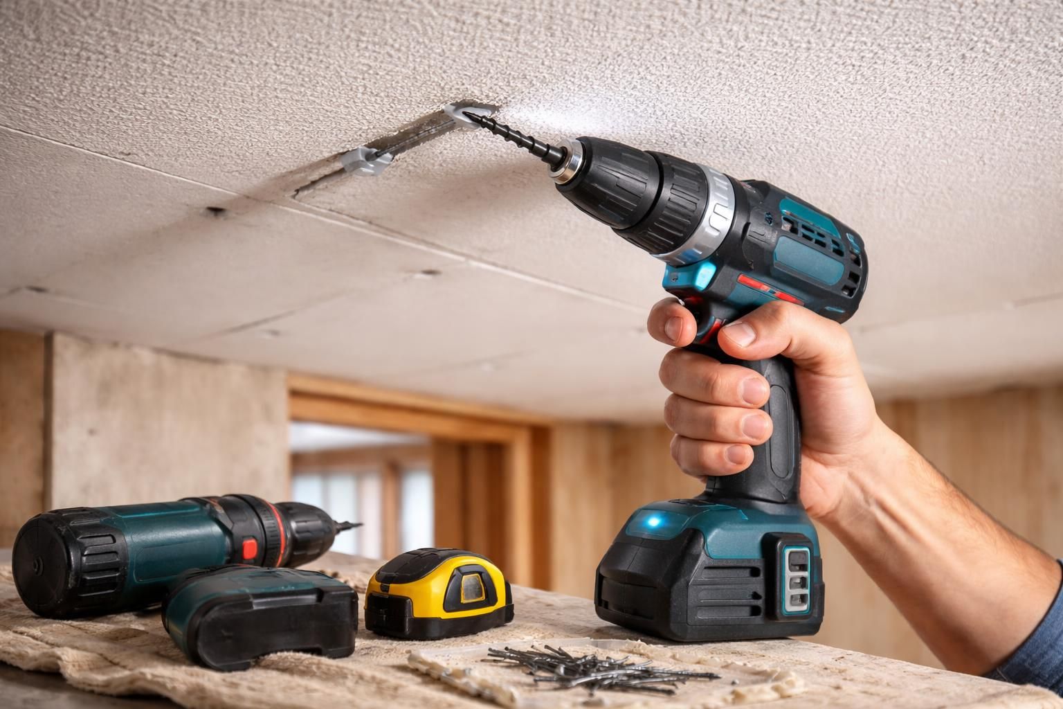 apprenez les techniques essentielles pour visser solidement dans un plafond en plaques de plâtre et assurer la fixation sécurisée de vos objets lourds.