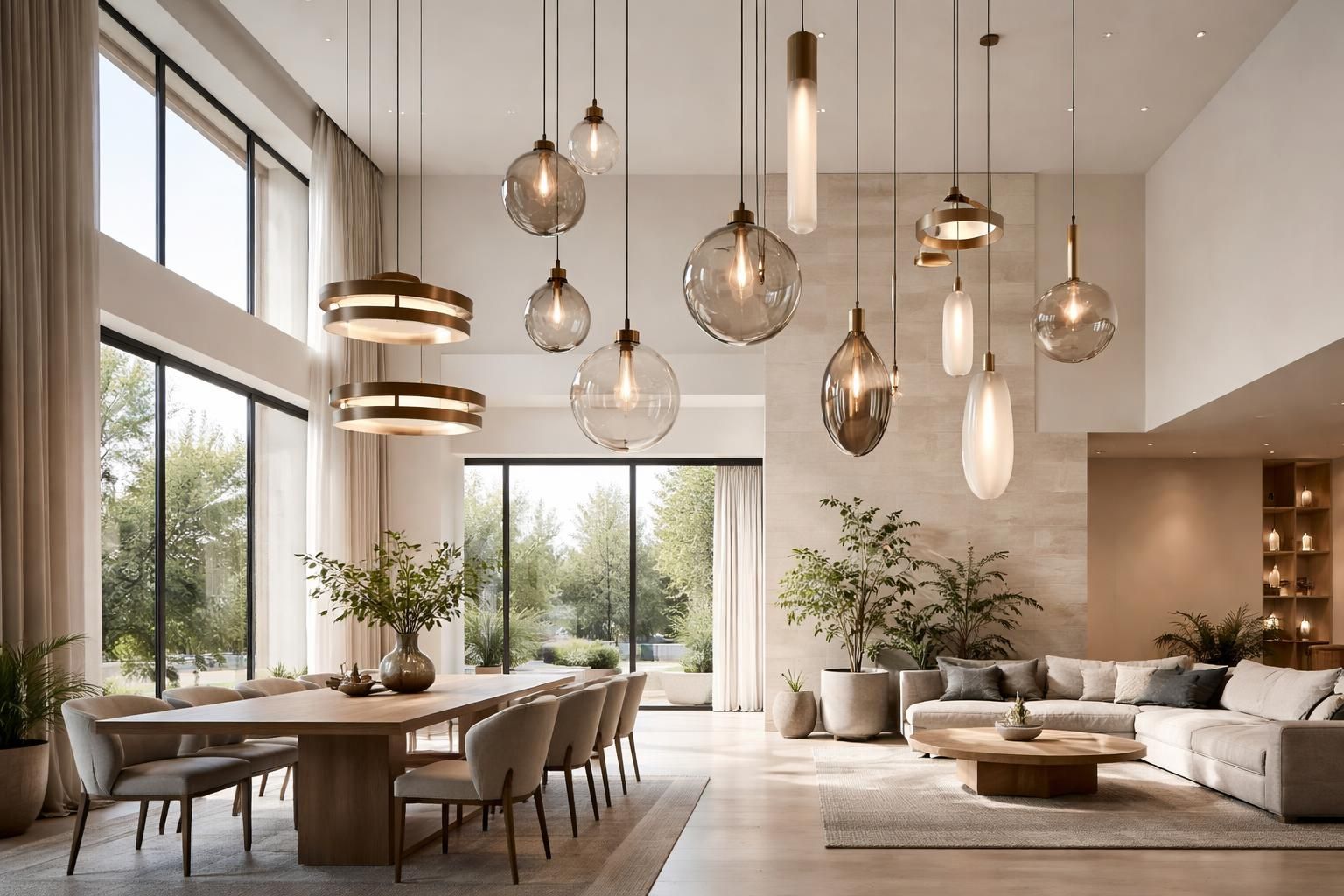 découvrez comment choisir les suspensions idéales pour sublimer les grands volumes grâce à une hauteur sous plafond optimale et un éclairage adapté.