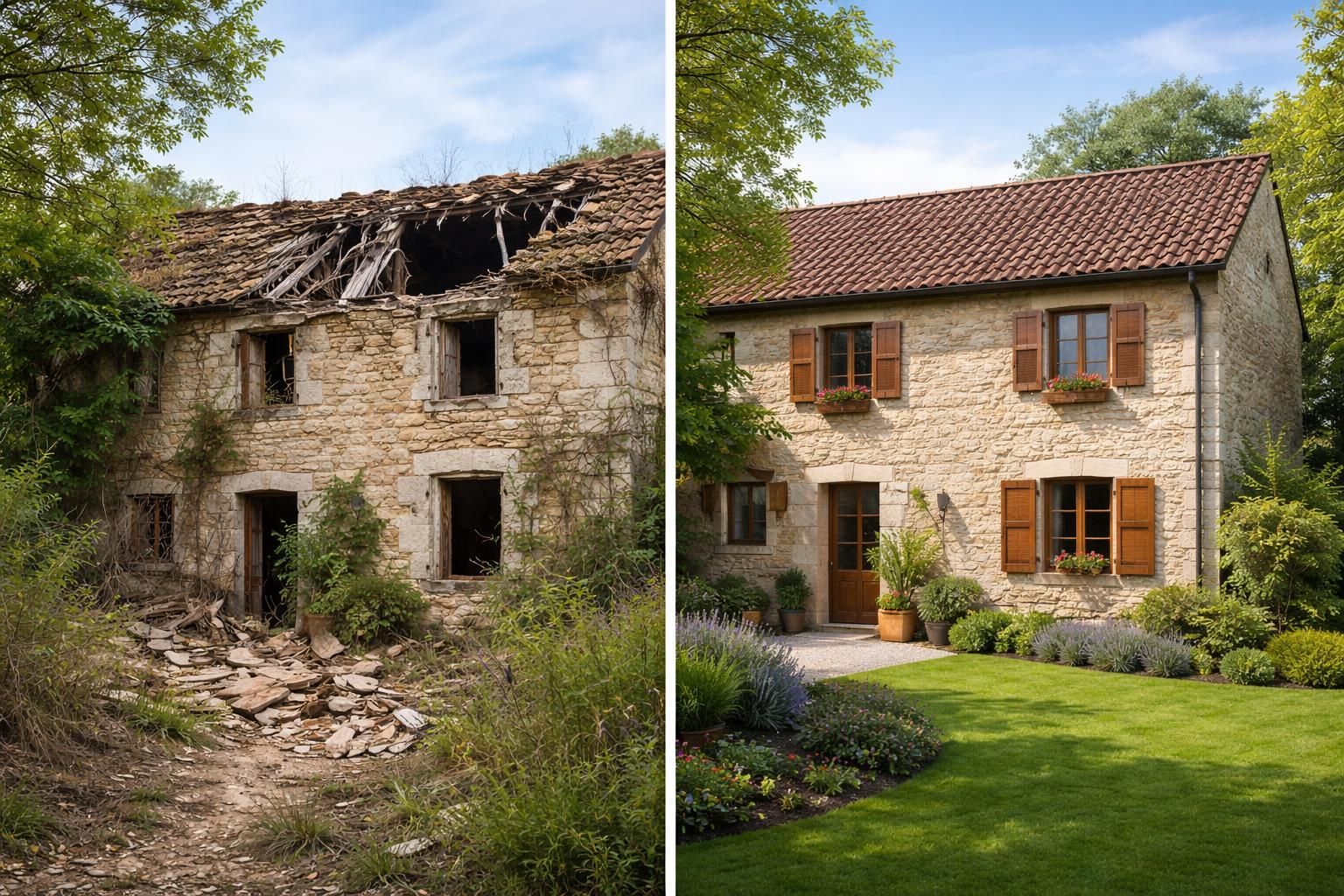 découvrez des photos avant-après inspirantes de rénovation de ruines et obtenez des conseils pratiques pour estimer votre budget travaux.