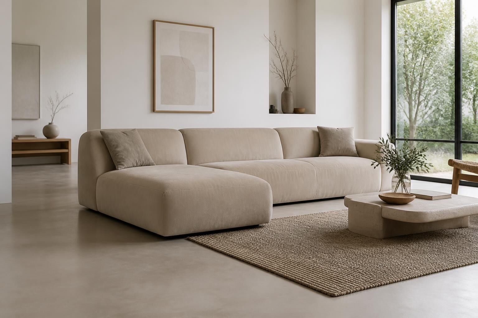 Découvrez notre canapé sans pied au design tendance, idéal pour un salon moderne alliant style et confort.