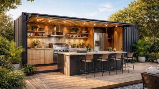 découvrez nos idées design pour aménager une cuisine extérieure originale et fonctionnelle dans un container, alliant praticité et esthétique.