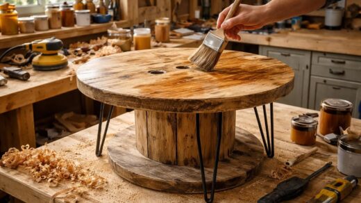 apprenez à fabriquer une table de salon unique et écologique en utilisant un touret en bois récupéré. un tutoriel facile pour un meuble diy original et durable.