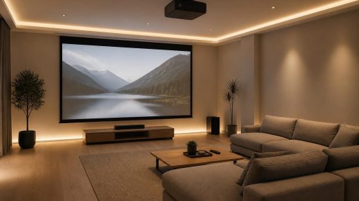 découvrez comment aménager une pièce tv alliant cinéma à la maison et déco minimaliste avec un écran de projection pour une ambiance élégante et immersive.