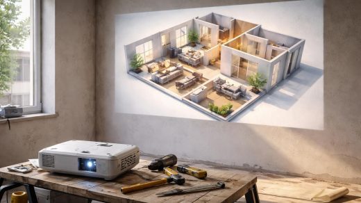 découvrez comment projeter un plan 3d sur votre mur lors d'une rénovation grâce à un vidéoprojecteur epson, pour une visualisation précise et interactive de votre espace.